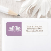 Étiquette Cheval moderne silhouette floral (En situation)