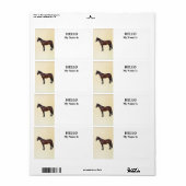 Étiquette Cheval Morgan de profil (Feuille entière)