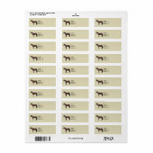 Étiquette Cheval Morgan de profil (Feuille entière)