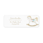 Étiquette Cheval Rocher bleu rose Baby shower neutre pour le (Devant)