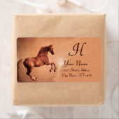 Étiquette CHEVAL ROUGE, rose (En situation)