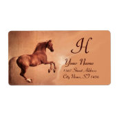 Étiquette CHEVAL ROUGE, rose (Devant)