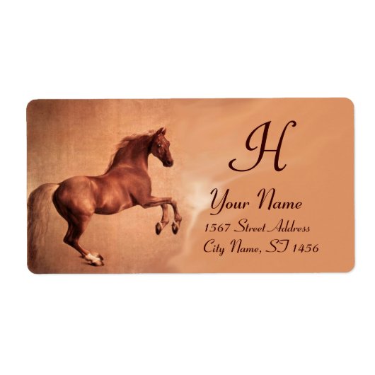 Étiquette CHEVAL ROUGE, rose (Devant)