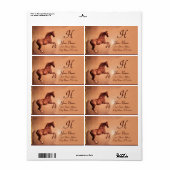 Étiquette CHEVAL ROUGE, rose (Feuille entière)