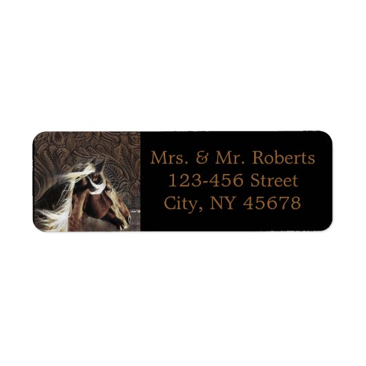 Étiquette cheval rustique cowboy mariage campagnard occident (Devant)