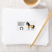 Étiquette Cheval Shire Gypsy Vanner de dessin animé Buckskin (En situation)