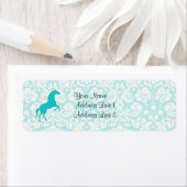 Étiquette Cheval turquoise (En situation)