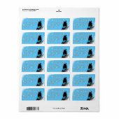 Étiquette Chevaux de Coeur I Holiday (bleu) (Feuille entière)