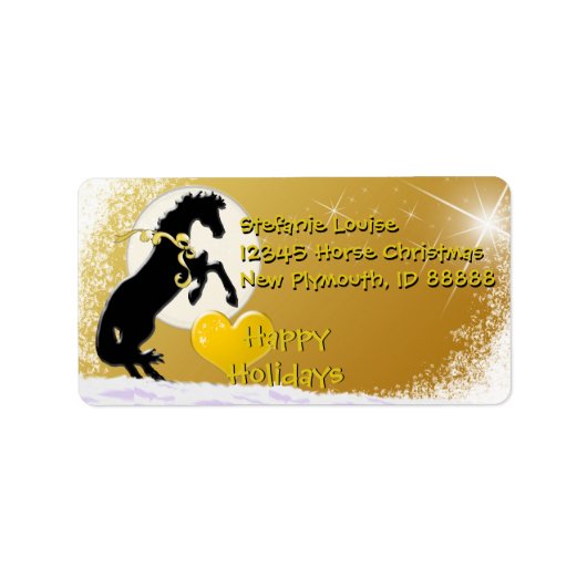 Étiquette Chevaux de Coeur V Vacances (étoiles d'Or) (Devant)