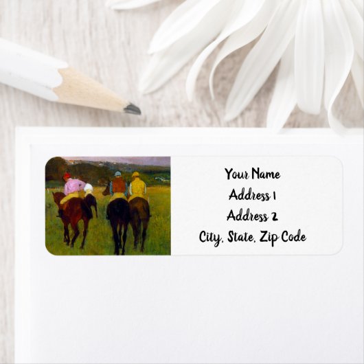 Étiquette Chevaux de course Edgar Degas à Longchamp (En situation)