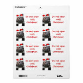 Étiquette Chevaux de Noël (Feuille entière)