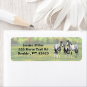 Étiquette Chevaux De Peinture De Poulet Gris De La Pomme Au (En situation)