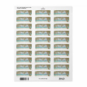 Étiquette Chevaux De Plage Tropical En Amour, Coeurs (Feuille entière)