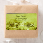 Étiquette CHEVAUX GRAISSER Vert olive (En situation)