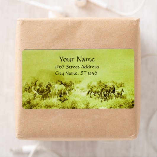 Étiquette CHEVAUX GRAISSER Vert olive (En situation)