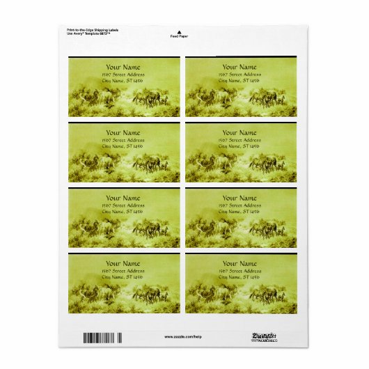 Étiquette CHEVAUX GRAISSER Vert olive (Feuille entière)