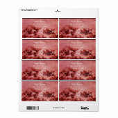 Étiquette CHEVAUX GRILLAGE, rouge, fuchsia, rose (Feuille entière)