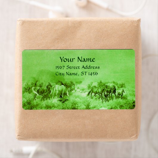 Étiquette CHEVAUX PÂTISSER Vert clair (En situation)