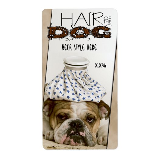 Étiquette Cheveux de la bière de chien (Devant)