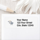 Étiquette Chèvre grise adorable (En situation)