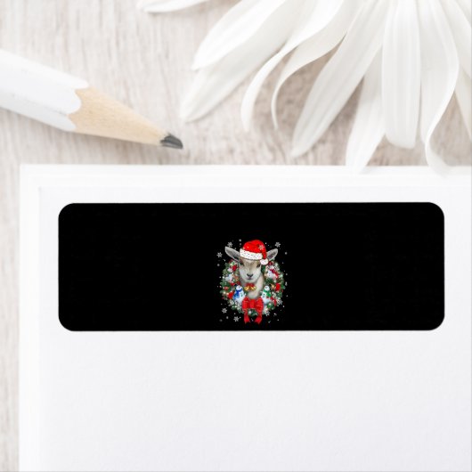 Étiquette Chèvre Noël Ornement Décoration Cadeau X mas (En situation)