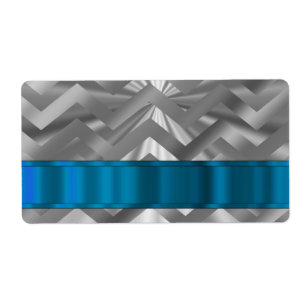 Étiquette chevron à l'aspect métallique argenté