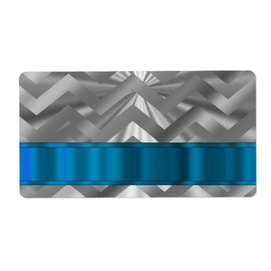 Étiquette chevron à l'aspect métallique argenté (Devant)