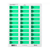 Étiquette Chevron Monogramme Vert Émeraude (Feuille entière)