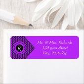 Étiquette Chevron Monogrammé Violet Foncé (En situation)