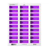 Étiquette Chevron Monogrammé Violet Foncé (Feuille entière)