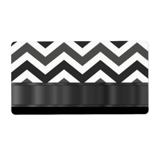 Étiquette chevron noir et blanc (Devant)