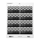 Étiquette chevron noir et blanc (Feuille entière)