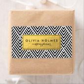 Étiquette Chevron noir et Faux Gold (En situation)