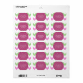 Étiquette Chevron Pink Vert clair Monogramme Points Cercles (Feuille entière)