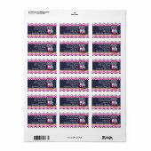 Étiquette Chevron Retro Chouette Super (Feuille entière)