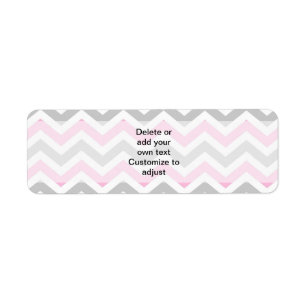 Étiquette Chevron rose et gris