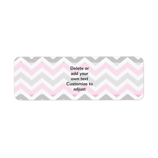 Étiquette chevron rose et gris (Devant)
