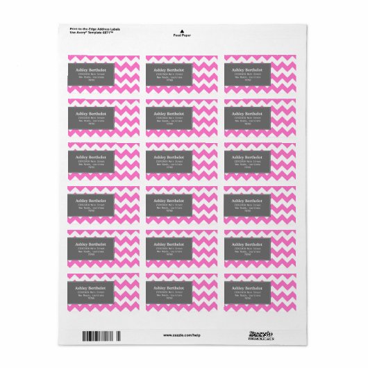 Étiquette Chevron Stripes (Feuille entière)