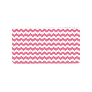 Étiquette Chevrons blancs roses