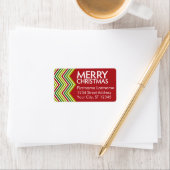 Étiquette Chevrons de Noël rouge et vert (En situation)