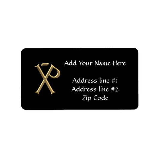 Étiquette Chi-Rho 3 D D'Or (Devant)