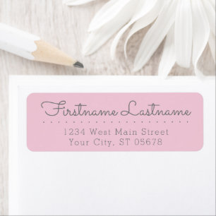 Étiquette Chic amusant Simple Grey Blush Rose Style Typograp