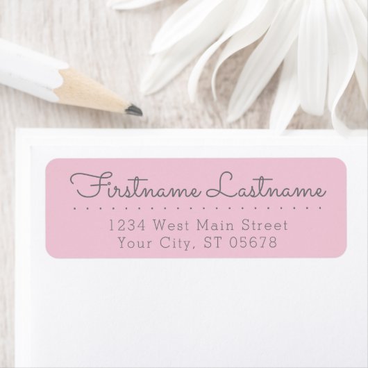 Étiquette Chic amusant Simple Grey Blush Rose Style Typograp (En situation)