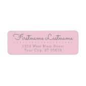 Étiquette Chic amusant Simple Grey Blush Rose Style Typograp (Devant)