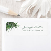 Étiquette Chic Aquarelle Bambou Feuille Modèle Script à la m (En situation)