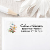 Étiquette Chic Aquarelle Fleurs sauvages Floral Bouquet Adre (En situation)