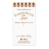Étiquette Chic Awing Baked With Love Pastry Bag Bakery Box (Devant)