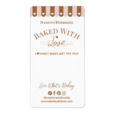 Étiquette Chic Awing Baked With Love Rolling Pin Bakery Seal (Devant)