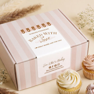 Étiquette Chic Awing Baked With Love Rolling Pin Bakery Seal