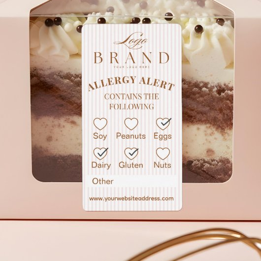 Étiquette Chic Bakery Logo Allergy Alert Baked Goods Food
